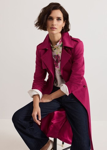 Phase Eight Cheryl Trench Coats Pink Canada | QNJCRF-962